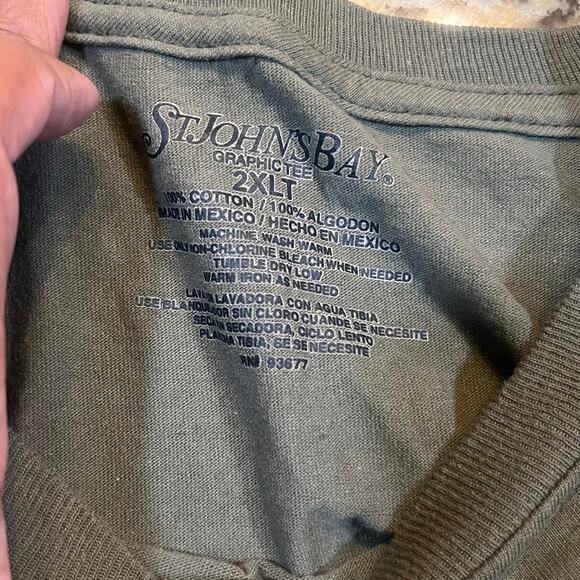 St John Bay Men 2Xl Tall Bass Anglers Brown‎ Fishing Shirt Short Sleeve - Picture 3 of 5